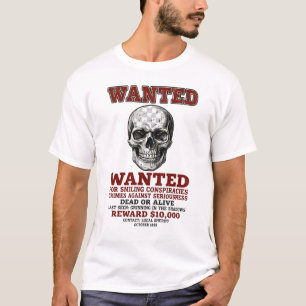 Vintage 'Grijnzende Schedel Gezocht: Dood of Leven T-shirt