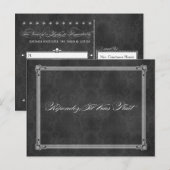 Vintage grijze Poster Stijl RSVP Briefkaarten (Voorkant / Achterkant)