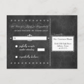 Vintage grijze Poster Stijl RSVP Briefkaarten (Achterkant)