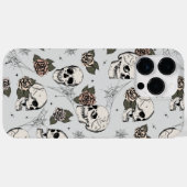 Vintage grijze schedels rozen Case-Mate iPhone case (Achterkant (horizontaal))
