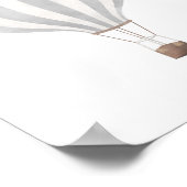 Vintage Grijze Waterverf Heet Lucht Ballon Poster (Hoek)