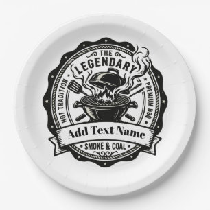 Vintage Grill Master Gepersonaliseerde naam BBQ Ro Papieren Bordje