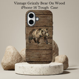 Vintage Grizzlybeer iPhone 16 Hoesje