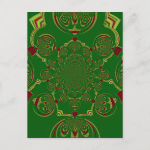 Vintage Groen Briefkaart