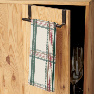 Vintage groen bruin geruit esthetisch theedoek