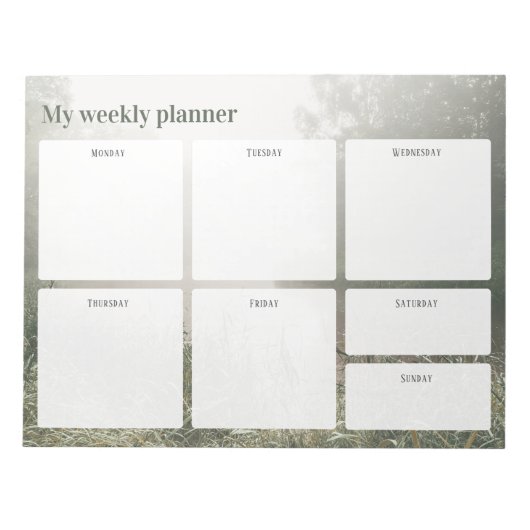 Vintage Groene Academische Weekplanner Notitieblok (Voorkant)