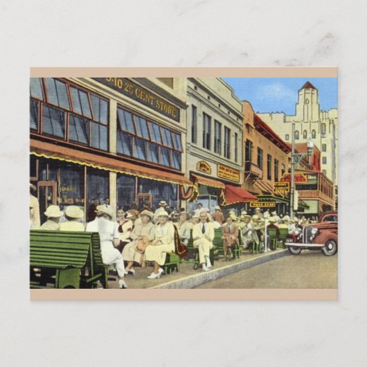 Vintage Groene Benches Sint-Petersburg Briefkaart (Voorkant)