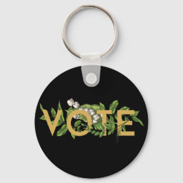 Vintage Groene Bloemen Elegant Vrouwelijk Ga Stemm Sleutelhanger