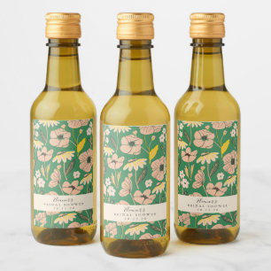 Vintage groene Boho bloemige aangepaste bruidsdouc Wijn Etiket
