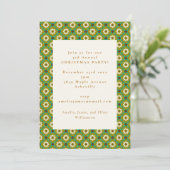 Vintage groene boho bloemrijke kerstvakantiefeest kaart (Staand voorkant)
