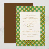 Vintage groene boho bloemrijke kerstvakantiefeest kaart (Voorkant / Achterkant)