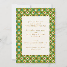 Vintage groene boho bloemrijke kerstvakantiefeest