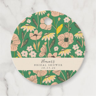 Vintage groene boho bloemstuk aangepaste bruilofts bedankjes labels