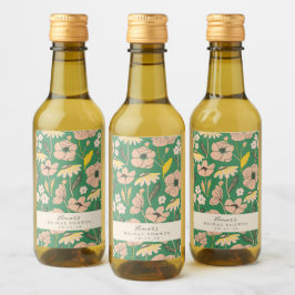 Vintage groene boho bloemstuk aangepaste bruilofts wijn etiket