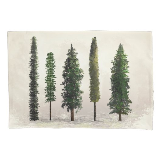 Vintage groene bosbomen Rustic Woodsy Kussensloop (Voorkant)