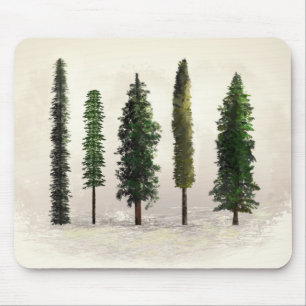 Vintage groene bosbomen Rustic Woodsy Muismat