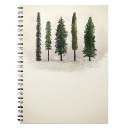 Vintage groene bosbomen Rustic Woodsy Notitieboek
