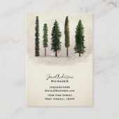 Vintage groene bosbomen Rustic Woodsy Visitekaartje (Achterkant)