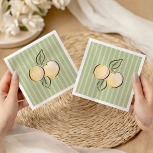 Vintage Groene Citroen Baby Shower Servet