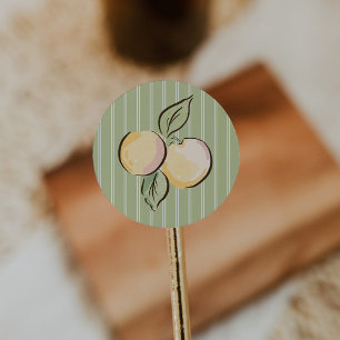 Vintage Groene Citrus Baby Shower Ronde Sticker