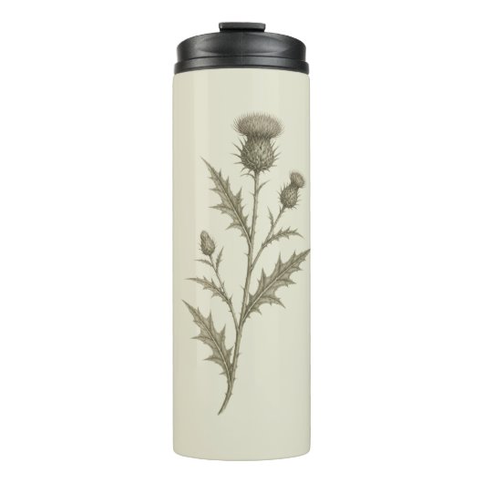 Vintage Groene Distel Thermosbeker (Voorkant)