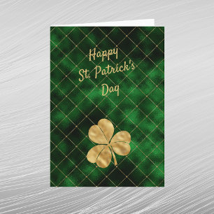 Vintage groene gouden klaver St. Patrick's Day Feestdagen Kaart