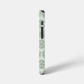 vintage groene lotuspatroon iPhone hoesje (Linkerkant)