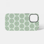 vintage groene lotuspatroon iPhone hoesje (Achterkant horizontaal)