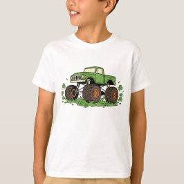 Vintage Groene Monstertruck St. Patrick's Day T-shirt