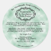 Vintage groene perkament bodybutterpot label (Voorkant)