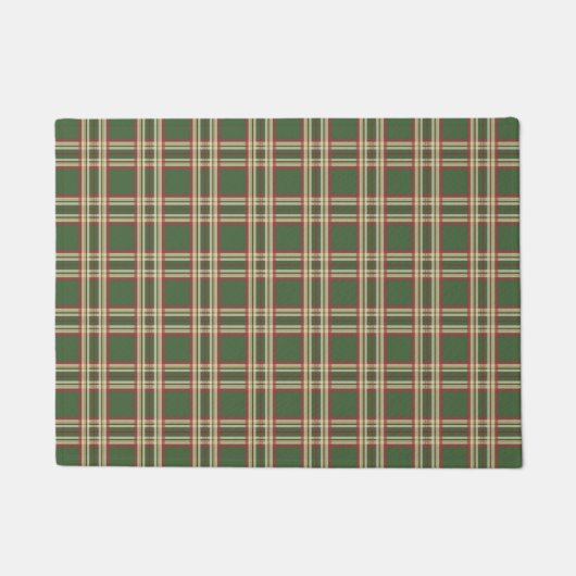 Vintage groene ruitpatroon deurmat (Voorkant)