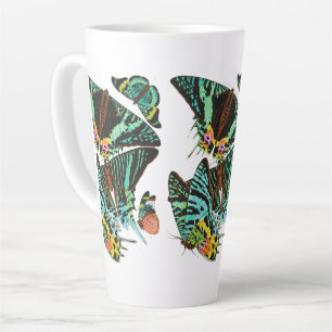 Vintage groene vlinders van E.A. Séguy Latte Mok