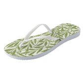 Vintage groene wilgenbladeren botanisch teenslippers (Schuin)
