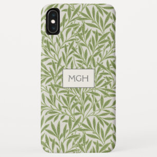 Vintage groene wilgenbladeren monogram Case-Mate iPhone case