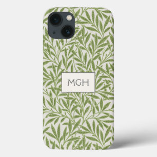 Vintage groene wilgenbladeren monogram Case-Mate iPhone case