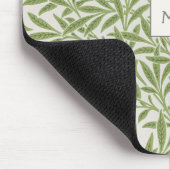 Vintage groene wilgenbladeren monogram muismat (Hoek)