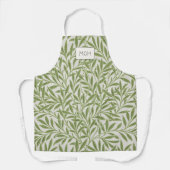 Vintage Groene Wilgenbladeren Monogram Schort (Voorkant)