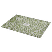 Vintage Groene Wilgenbladeren Monogram Snijplank (Hoek)