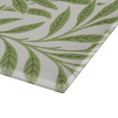 Vintage Groene Wilgenbladeren Monogram Snijplank (Hoek)