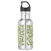 Vintage groene wilgenbladeren monogram waterfles (Achterkant)