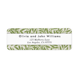 Vintage Groene Wilgenbladeren Retouradres Etiket
