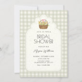 Vintage groene zachte bruidsshower kaart (Voorkant)