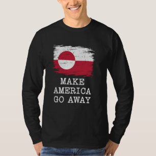 Vintage Groenland-vlag Laat Amerika Weggaan Niet T T-shirt