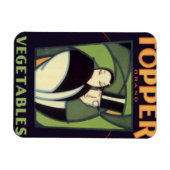 Vintage Groente Label, Art Deco Romance Magneet (Horizontaal)