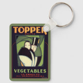 Vintage Groente Label, Art Deco Romance Sleutelhanger (Achterkant)