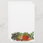 Vintage groenten en fruit briefpapier (Voorkant / Achterkant)