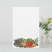 Vintage groenten en fruit briefpapier (Staand voorkant)