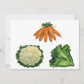 Vintage groenten; wortelen, bloemkool, sla (Voorkant)