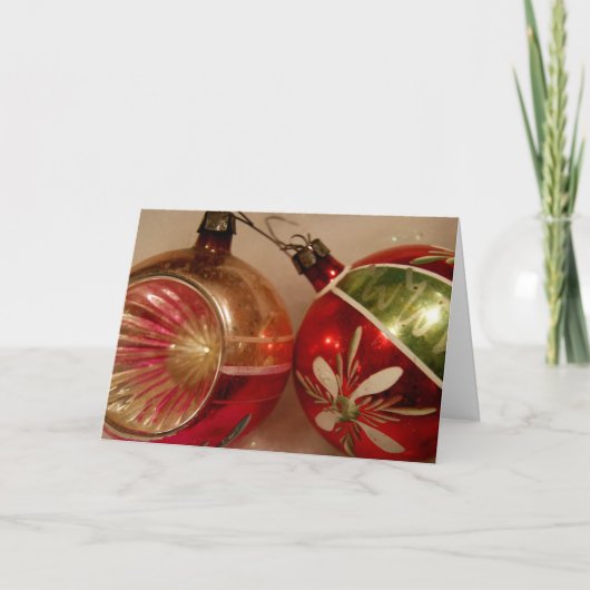 Vintage Groet Feestdagen Kaart (Voorkant)