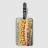 Vintage groet uit Chicago Bagagelabel (Voorkant (verticaal))